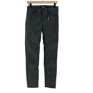 Express Size 0 Vegan Leather Dark Gray Skinny Pocket Pant